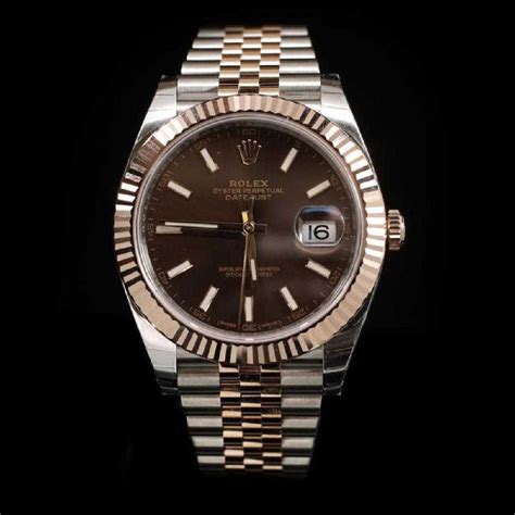 rolex datejust 41 brown dial rose gold